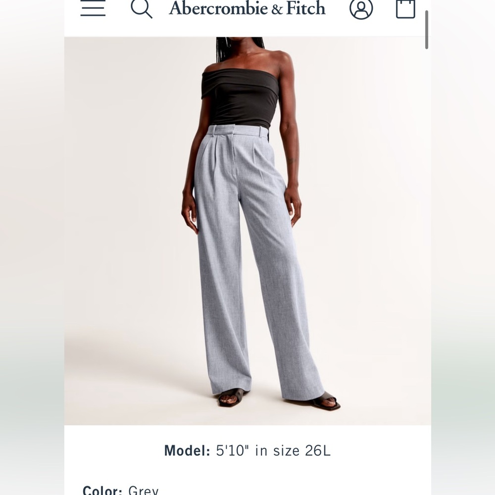 Abercrombie & Fitch Gray Wide-Leg Pants